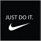Black background with white text saying "Just do it" with the nike tick logo underneath